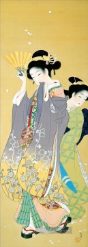 上村松園 Uemura Shōen Werke - Kirschblüten Blütenbetrachtung Uemura Shoen Bijin ga schöne Frauen